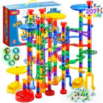 Brinquedo Marble Run JOYIN 207 unidades com 5 bolinhas que brilham no escuro Brinquedo Marble Run JOYIN 207 unidades com 5 bolinhas que brilham no escuro