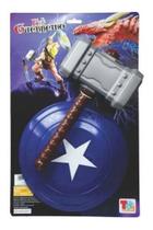 Brinquedo Martelo E Escudo Cavaleiro Medieval Azul