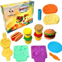 Brinquedo Massinha Modelar Hambúrgueria E Lanchinhos 12 Pçs