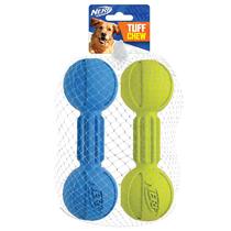 Brinquedo mastigável Barbell Dog Nerf Dog Lightweight, pacote com 2