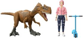 Brinquedo Mattel Jurassic World - Brooklynn e Monolophosaurus com Scooter