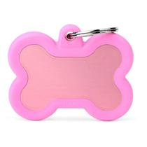 Brinquedo Medalha De Identificação Myfamily Hushtag Osso Hta01Pink Rosa