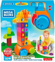 Brinquedo Mega Bloks Count & Bounce Giraffe com 30 blocos de construção