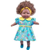 Brinquedo Menina Boneca Bebê Negra Tayla Cabelo Castanho