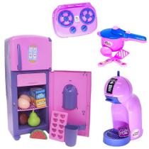Brinquedo Menina Cozinha Geladeira Panela Expresso Fogão 16P Brinquedo Menina Cozinha Geladeira Panela Expresso Fogão 16P