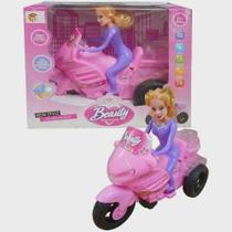 Brinquedo Menina Motoqueira New Style Fashion Doll Com Luz E Som.