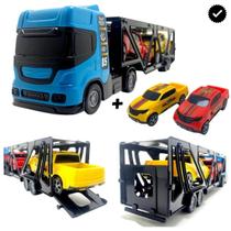 Brinquedo Menino Caminhão Cegonheiro + 2 Carrinhos Mini - Cores - BS TOYS