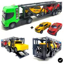 Brinquedo Menino Caminhão Cegonheiro + 2 Carrinhos Mini - Cores - BS TOYS