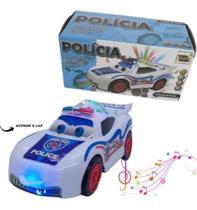 Brinquedo Menino Carrinho De Polícia Com Luzes 3d Som Luz