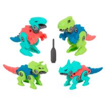 Brinquedo Menino Kit Dinossauro Infantil De Montar 4 Peças