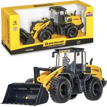 Brinquedo Menino Trator Pá Carregadeira Amarela Construção