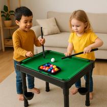 Brinquedo Mesa De Bilhar Snooker Sinuca Com 2 Tacos