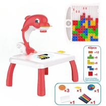 Brinquedo Mesa Magica Desenho Tetris Infantil 2 em 1 Projetor Golfinho - Stone