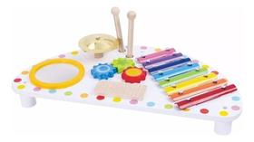 Brinquedo Mesa Musical De Madeira Com Instrumentos Tooky Toy