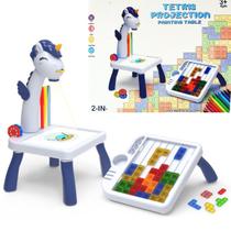 Brinquedo Mesinha De Pintura Unicórnio Com Projeção Tetris Brinquedo Mesinha De Pintura Unicórnio Com Projeção Tetris
