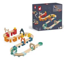 Brinquedo meu primeiro circuito de bolinhas madeira janod + 2 anos