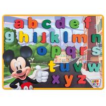 Brinquedo Mickey Disney Didatico Encaixe Letras Cor Madeira - Toymix