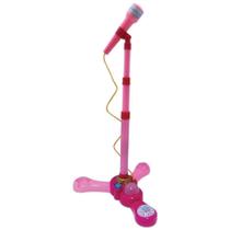 Brinquedo Microfone Infantil c/ Pedestal Rosa - Fênix