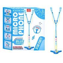 Brinquedo Microfone Infantil Dupla Com Luz Divertido Musical Castela