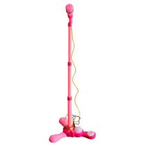 Brinquedo Microfone Infantil Pedestal com Luzes Rosa