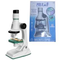 Brinquedo Microscópio Polilab Stem Lentes até 1200X - Polibrinq