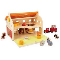 Brinquedo Minha Primeira Fazendinha Infantil Educativo Completo em Madeira