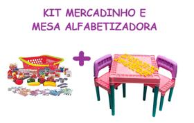 Brinquedo Minhas Comprinhas e Mesinha com Letras e Números