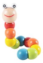 Brinquedo Minhoca Colorida Centopeia Montessori Madeira - Dony Toys