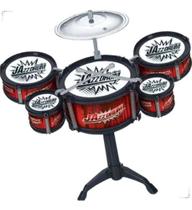 Brinquedo Mini Bateria Infantil Batera Com 5 Tambores Estimulo Musical