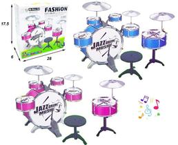 Brinquedo Mini Bateria Infantil Completa Com Banquinho