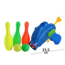 Brinquedo Mini Boliche com Pistola Lança Bola 7 Peças Colors - 50360