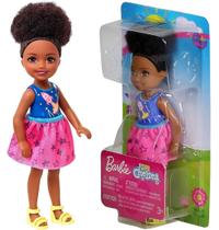 Brinquedo Mini Boneca Colecionável Chelsea Club Menina Negra Com Cabelo Black Power Afro - Família Da Barbie - Mattel
