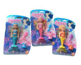 Brinquedo Mini Boneca Sereia Pocket Sortida Infantil - 3 un