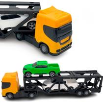 Brinquedo Mini Caminhão Cegonha Infantil c/ Carga + 2 Carros