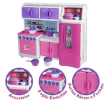 Brinquedo Mini Cozinha Infantil Completa Cristal Com Acessorios Divertidos - LUA DE CRISTAL