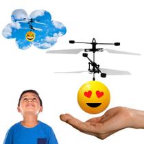 Brinquedo Mini Emoji Bolinha Voadora Infantil Drone Helicoptero