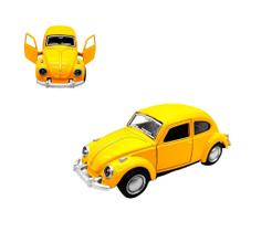 Brinquedo Mini Fusca Carrinho Fricção Abre Porta Amarelo