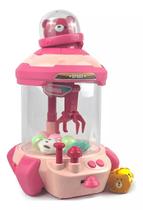 Brinquedo Mini Máquina Interativa de Pegar Urso Rosa