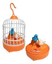 Brinquedo Mini Passarinho C/ Som Gaiola XPS-129 - Fênix Cor:Laranja Brinquedo Mini Passarinho C/ Som Gaiola XPS-129 - Fênix Cor:Laranja