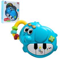 Brinquedo Mini Piano Elefantinho com Mordedor Som e Luz 20277 - Braskit