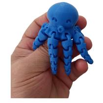 Brinquedo Mini Polvo 3d Tentáculos Flexíveis Articulado Azul