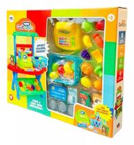 Brinquedo Mini Quitanda Pakstoys 43 Pçs Com Registradora Brinquedo Mini Quitanda Pakstoys 43 Pçs Com Registradora