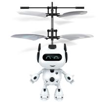 Brinquedo Mini Robô Voador Com Sensor Infravermelho Luz Led Recarregável Interativo