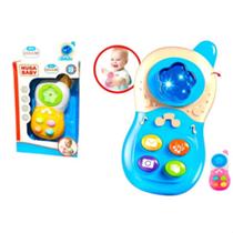 Brinquedo mini telefone celular musical infantil com som e luz interativo bebê criança colorido baby