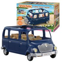 Brinquedo Mini Van Azul Sylvanian Families Sete Lugares Bancos Removíveis E Acessórios