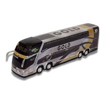 Brinquedo Miniatura de Ônibus Viação Gold Turismo - Marcopolo G7 DD - G8 - mini - Miniatura - Min