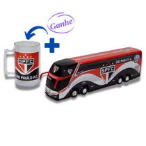 Brinquedo Miniatura Ônibus do São Paulo FC + Caneca - Marcopolo G7 DD - G8 - mini - Miniatura - Min