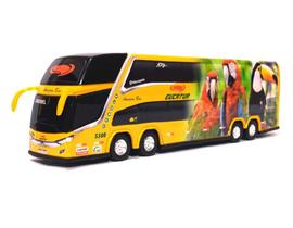 Brinquedo Miniatura Ônibus Eucatur Amarelo 1800 DD 30cm
