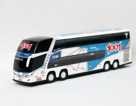 Brinquedo Miniatura Ônibus Viação 1001 Branco 30cm - Marcopolo G7 DD - G8 - mini - Miniatura - Min