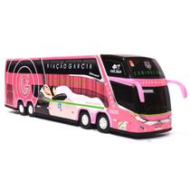 Brinquedo Miniatura Ônibus Viação Garcia Cama Rosa 30cm